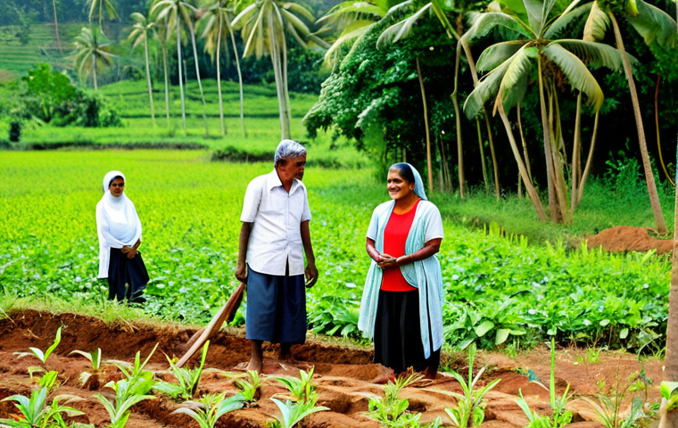 Rebuilding Sri Lanka**

"A diverse group of Sri Lankans, including Sinhalese, Tamil, and Muslim people, are working together on a community project to rebuild a village. They are planting trees, repairing houses, and smiling. The scene is bathed in warm sunlight, symbolizing hope and renewal. Background: lush green landscape. Fully clothed, modest clothing, appropriate attire, safe for work, perfect anatomy, natural proportions, professional photography, high quality, family-friendly."

**