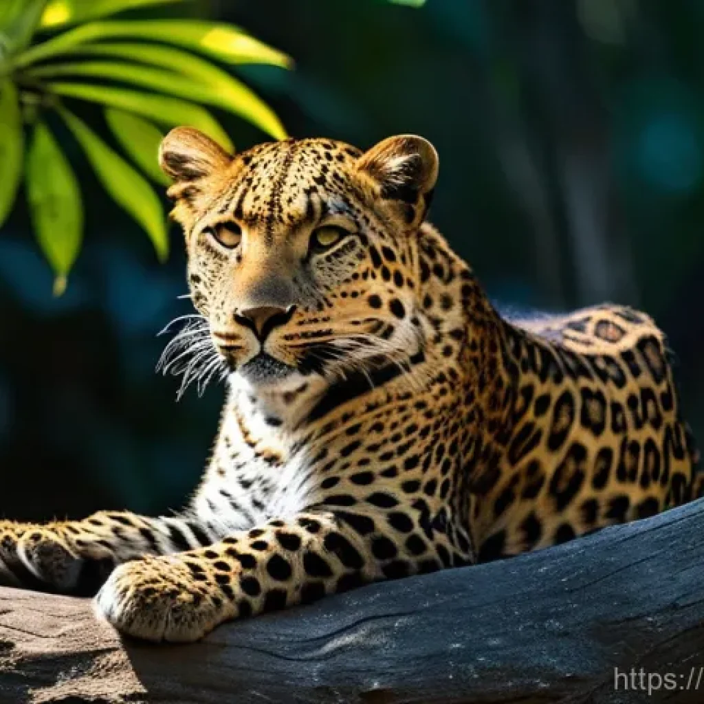 스리랑카 국립공원 야라 - **A majestic Sri Lankan leopard (Panthera pardus kotiya)**, with its distinctive rosettes, gracefull...