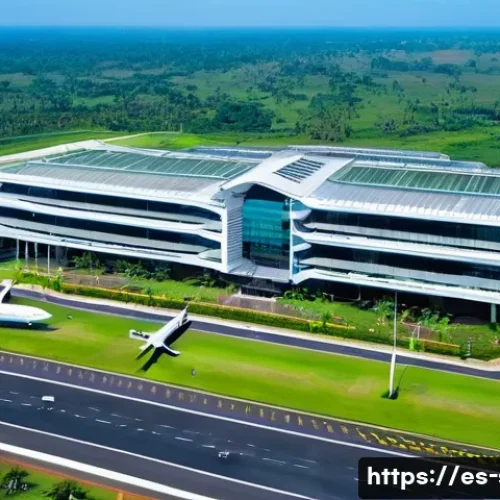 Home 33 스리랑카 관광산업 성장 요인 - A vibrant aerial view of the modernized Bandaranaike International Airport in Sri Lanka during dayti...